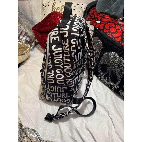 Bbw logo juicy couture black white  nylon chain backpack main image 5